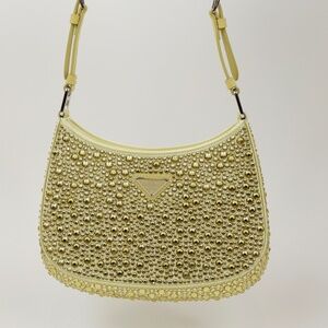 Prada Yellow Crystal Cleo Ananas Embellished Evening Bag Mini